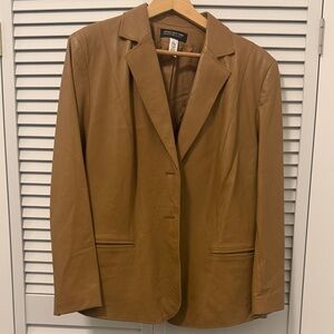 Jones New York Women's Tan Leather Blazer